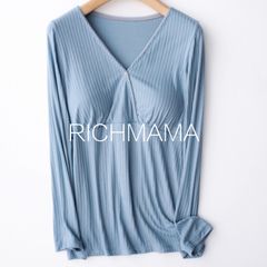 ♡JK03♡ ブルー 授乳トップス マタニティ 授乳服 長袖 やわらかい