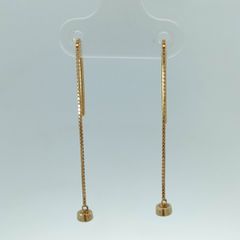18金 K18 ダイヤ付 デザインピアス レディース 1.05g C332