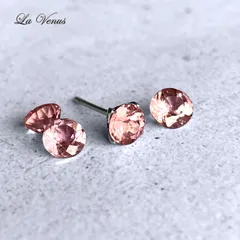 ✴︎つけっぱなしOK✴︎ 天然 ピンクトルマリン 宝石質 AAA 一粒 ピアス 4mm 316 サージカルステンレス 片耳用 金属アレルギー対策 スタッド 10月誕生石