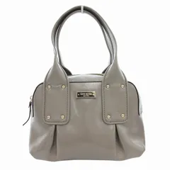 ケイトスペード KATE SPADE ハンドバッグ ロゴ パッチ エナメルレザー グレー /HO ☆AA★