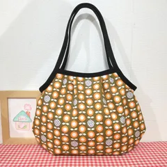 グラニーバッグ（北欧風＊まるいお花＊ブラウン）