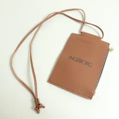 【美品】インゲボルグ★便利なスマホ＆お財布 斜め掛けショルダーポーチ ミニサコッシュ キャメルベージュ系 ＊ｋ4310