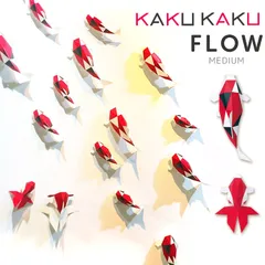 錦鯉 金魚 インテリア ペーパークラフト 工作キット おうちじかん KAKUKAKU カクカク FLOW M 動物 魚 フィギュア オブジェ 置物 おもちゃ 図工 夏休み 宿題 工作 自由研究 キット 子供 大人 おしゃ M 錦鯉