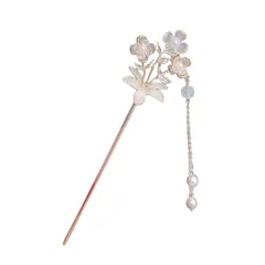 【数量限定】PEACH 桜 花 パール ヘアピン ヘアクリップ EZ 前髪 髪留め 髪飾り 和装 浴衣 和風 着物 ヘアアクセサリー (フラワー01)