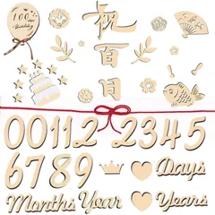 月齢フォト ニューボーンフォト 43枚 マンスリーカード 木製レターバナー