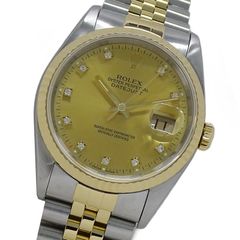 ロレックス ROLEX デイトジャスト 16233G C番 時計 メンズ ブランド 10P ダイヤモンド 自動巻き AT ステンレス SS ゴールド YG コンビ OH・磨き済み 【中古】