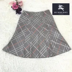 BURBERRY　LONDON　バーバリー　ロンドン　スカート　グレー　チェック　サイズ表記40（Ｌサイズ相当）　裏地あり　三陽商会