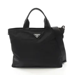プラダ PRADA トートバッグ ブラック ナイロン レザー 2wayトートバッグ レディース Used Aのサムネイル