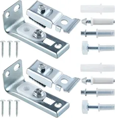 LEONTOOL 二つ折りドア用金具キット 2ドアセット 二つ折りドア金物キット 二つ折りドア用ハードウェアキット クローゼット 部品 折れドア 折れ戸金具 引き戸金具 上下ピボット ブラケット ガイドローラー 取り付け プーリー 蝶番