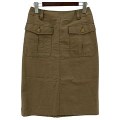 23区 Vingt-trois Arrondissements ニジュウサンク 麻混 ミディスカート size36/ブラウン