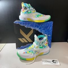 【むつ80-092603】Anta KT8 クレイトンプソン・ブルー 26.5～27.0cm【併売】【中古】【メンズ】