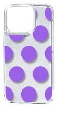 【新品未使用】iPhone14 Pro アイフォン14プロ クリア ハードケース ドット柄 水玉 (パープル) スマホケース カバー cl-ip14pro-dotbig-08