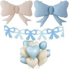 Ｌｕｍｉｅｒｅ ハート リボン バルーン 風船 ガーランド ピンク ブルー 誕生日 女の子 男の子 大人 a-b5810 Candy Blue(Candy Blue)