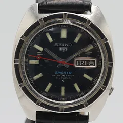 デッドストック級 稼働 セイコー ファイブスポーツ 6119-8140 AT/自動巻 ブラック文字盤 メンズ腕時計 0551100 7ERT SMZ ABC16408