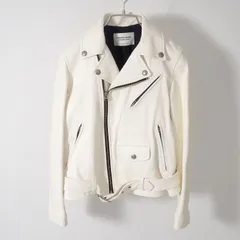 美品 ビューティフルピープル beautiful people ディアレザー ダブル ライダースジャケット 150 ホワイト レディース 正規品 4-CI030