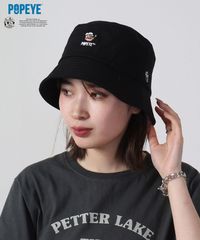 POPEYE / ポパイ POPEYE DOWN BRIM BUCKET HAT (POP-001) ワンポイント刺繍 バケットハット ポパイ オリーブ OLIVE ウィンピー レディース メンズ ブランド