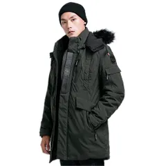 モッズコート 超暖かい ブルゾン 無地 冬物 メンズ 中綿ダウン ミリタリージャケット 秋冬コート ロングコート 防寒 防風 CHARM] 厚手 [WEEN ファー付き