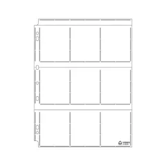 コレクト バインダー用ポケットリーフ コレクションポケット A4-L 2穴・3穴・4穴兼用 9ポケット 10枚入り 脱落防止フタ付き 3列3段 S-0330 （1点）