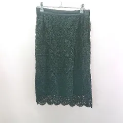 ◇ Θ anatelier アナトリエ シアー花柄刺繍 膝丈 フレアー スカート サイズM ブラック レディース E  【1409240046653】