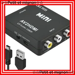 【即日発送】HDMI変換コンバーター L'QECTED AV to HDMI to 変換器 AV2HDMI USBケーブル付き コンポジットをHDMIに変換する RCA 1080/720P切り替え 音声転送-PS2/スーパーファミコン/VHS VCRカメラ D