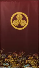 値下げ　丸に三つ柏　骨董　幕　能楽　神職 値下げ丸に三つ柏骨董幕能楽神職