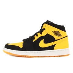 新品 NIKE ナイキ サイズ:26.5cm AIR JORDAN 1 MID NEW LOVE (554724-035) エアジョーダン1 ミッド ニューラブ ブラック バーシティメイズ US8.5 ミドルカット スニーカー シューズ 靴 バッシュ