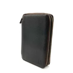 ■美品■dunhill ダンヒル　ラウンドファスナー　オーガナイザー　トラベルケース　大型長財布　ダークブラウン　シルバー金具　メンズ　レザー　本革