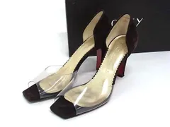 ■美品■ FOXEY フォクシー スエード ヒール サンダル 表記サイズ 36 (約23.0cm) 靴 シューズ レディース ブラウン系 DK2616のサムネイル