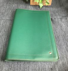 A4サイズ【キャンパスノートカバー】２冊用■Wステッチ■合皮■グリーン