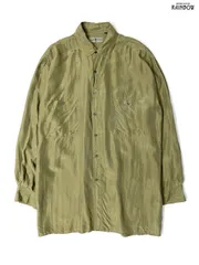 アメリカ古着ROBERTSTOCKロバートストックシルク長袖シャツ緑カーキ
