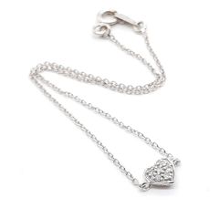 Folli Follie フォリフォリ ブレスレット K10WG ホワイトゴールド ダイヤモンド 0.03ct メレダイヤ ハート チェーン