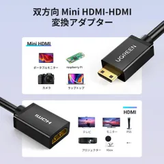 UGREEN mini hdmi to hdmi 変換アダプター hdmi ケーブル ハイスピード ミニ Mini オスメス 延長 中継 50cm