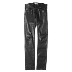 Dior HOMME ディオールオム パンツ サイズ:44 07SS エディ期 ラムスキン レザー ストレッチ スリム パンツ 7E3510010001 00s アーカイブ ブラック 黒 フランス製 ブランド ボトムス ズボンのサムネイル