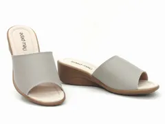 レディース サンダル ニューペペ new pepe 7000 グレー ヘップ ミュール 天然皮革