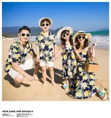 ワンピース 親子 親子コーデ 親子お揃い 親子ペア 水着 アロハ ワンピース 親子ペア ワンピースキッズ ペアルック メンズ 親子 おそろい kZmt411