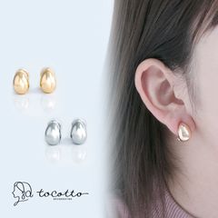 イヤリング フープ イヤリング シリコンキャップ付【tocotto】（トコット） 【公式】レディース リング 水滴 ニッケルフリー 金属アレルギー対応 tw-CNE-9 tocotto（トコット） ピアス レディース 韓国ピアス【tw-CNE-9】