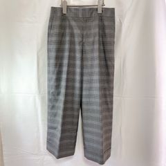 日本製 ERIC BERGERE pour IENA エリックベルジェール イエナ レディース ワイドパンツ サイズ40 L グレー ブルー チェック 脚長 おしゃれ カジュアル お仕事着