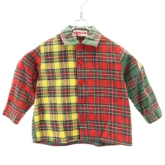 mikihouse ミキハウス 日本製 長袖 ネルシャツ 80 マルチ キッズ 古着