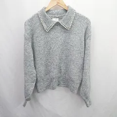 ◇ ⊇ H&M エイチアンドエム フェミニン系 長袖 ニットウェア サイズＭ グレー系 レディース E  【1507160033460】