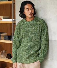 新品 未使用 JIGGYS SHOP(ジギーズショップ)トリコロールセーター クルーネック ニット プルオーバー 畦編み 217453 ブラウンのサムネイル