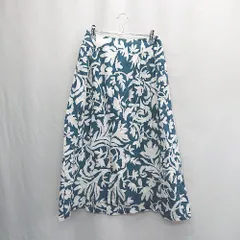 ◇ ◎ ●未使用● INDIVI サイドファスナー　バカンス　夏 膝丈 フレア スカート サイズ36 ブルー系 レディース E  【1505130000665】