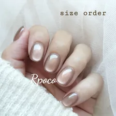 No. 40マグネット『ピーチティー』シンプルワンカラーネイルチップ