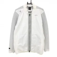 オークリー ジャケット 白×グレー 袖ニット スカル メンズ XL ゴルフウェア Oakley