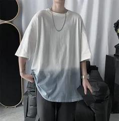 メンズTシャツ　半袖　グラデーションカラー 　ブルー