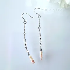 ピンクオパールとモルガナイトと淡水パールのピアス/イヤリング　*　天然石/誕生石/サージカルステンレス