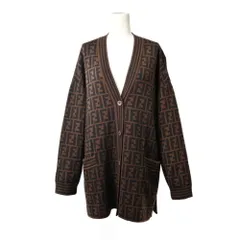 サイズL【美品】FENDI FFズッカ総柄ウールロングカーディガン 美品】FENDI フェンディ ズッカ柄 ニット カーディガン