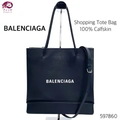 BALENCIAGA バレンシアガ 597860 レザー ショッピング トートS 2WAY ハンド ショルダーバッグ 0AI2N ブラック シルバー金具 保存袋 ショルダーストラップ カード付き MADE IN ITALY