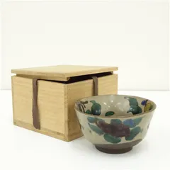 古物　九谷焼　古九谷静花文鉢（保護箱） 食器 おしゃれ アンティーク レトロ 和食 和風 丼 器 小鉢 中鉢 料理 来客 居酒屋 旅館 カフェ