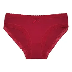 スタンダードショーツ 綿 レディース 無地 シンプル カワイイ ストレッチ ローライズ レース リボン 下着 M L LL 黒 赤 緑 青 rs-025