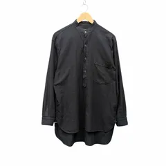 Comoli ベタシャンバンドカラープルオーバーシャツ　black サイズ2 COMOLI -ベタシャン プルオーバーシャツ, プルオーバー カーゴ